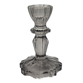 Grey Glass Dinner Table Candle Holders 7x11cm - Various Sets