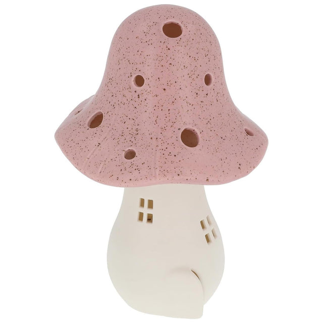 Mushroom Glow Lamp - LED Light-Up House Pink 