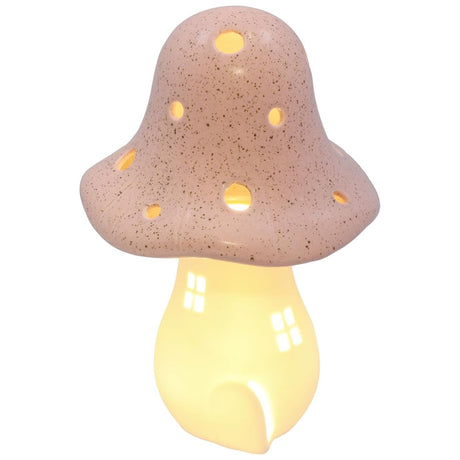 Mushroom Glow Lamp - LED Light-Up House Pink 