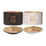 Aroma Jar Candle Metal Silhouette Shade & Tray Set Owl Design - Various Colours
