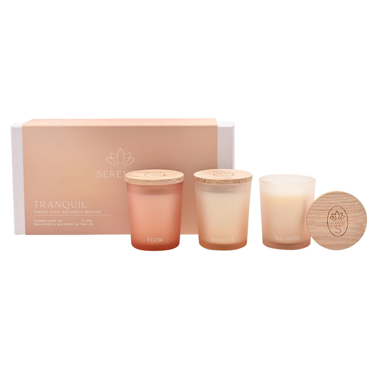 Serenity Wellbeing Tranquil Votive Candle Gift Set - Balance Breathe & Flow