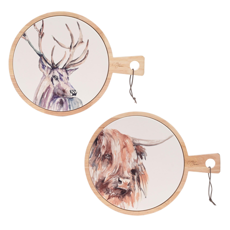 Meg Hawkins Rubber Wood & Ceramic Serving Board - Various Designs