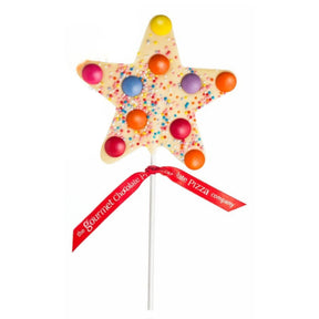 gourmet chocolate star lollipop - white chocolate