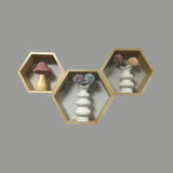 Woodside Home Living Honeycomb Hexagon Shelves - Set of 3