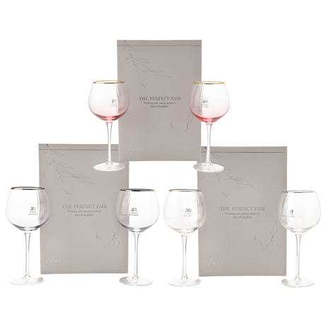Amore Set of 2 Gin Glasses - Various Anniversaries
