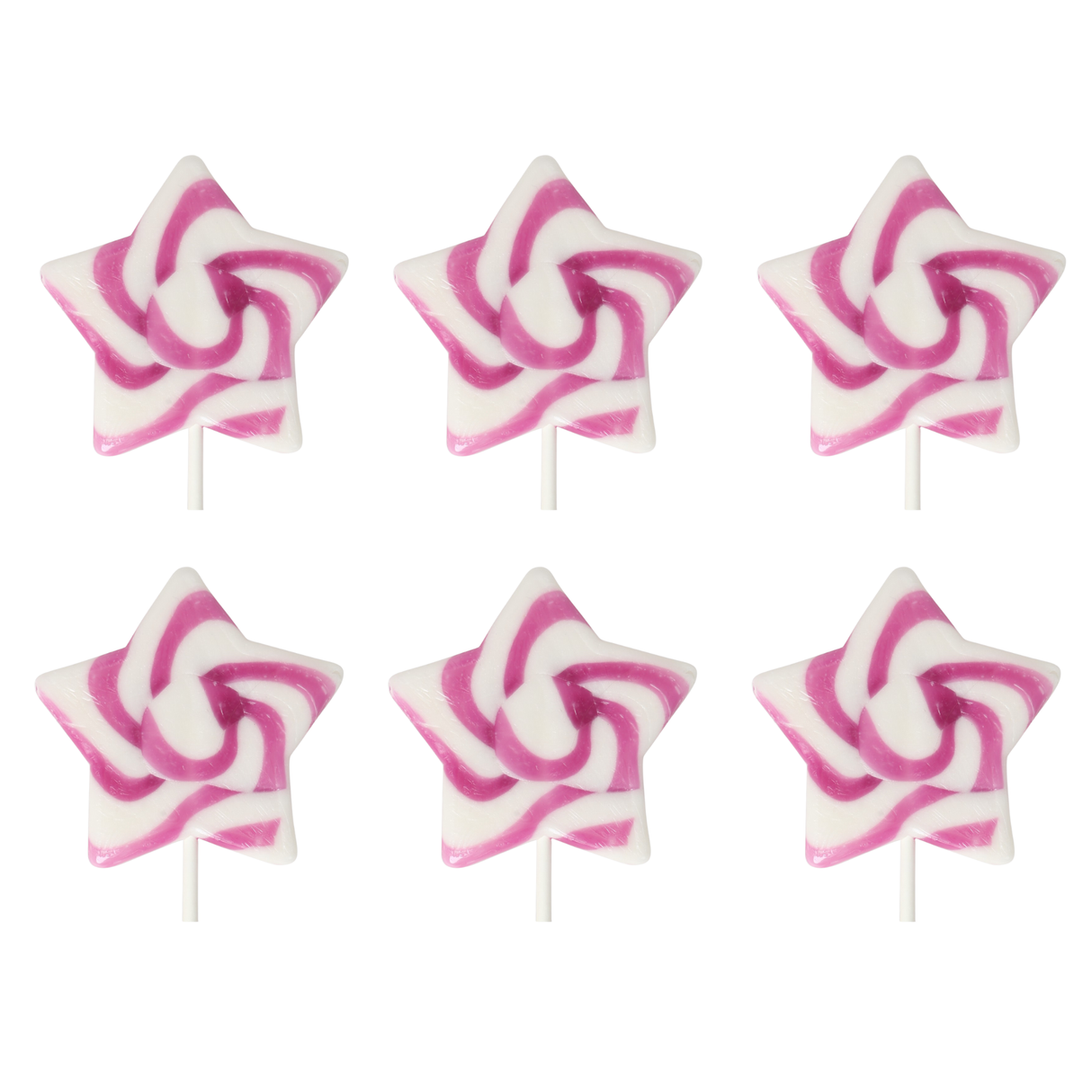 The Natural Candy Shop Swirl Star Lollipop - Cherry Pie (6 Pack)