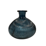 Satchville Ribbed Glass Ball Vases - Blue