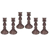 Satchville Amethyst Ribbed Glass Dinner Candle Holders - Various Sets