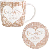 Said With Sentiment Mug & Coaster Set - Daughter