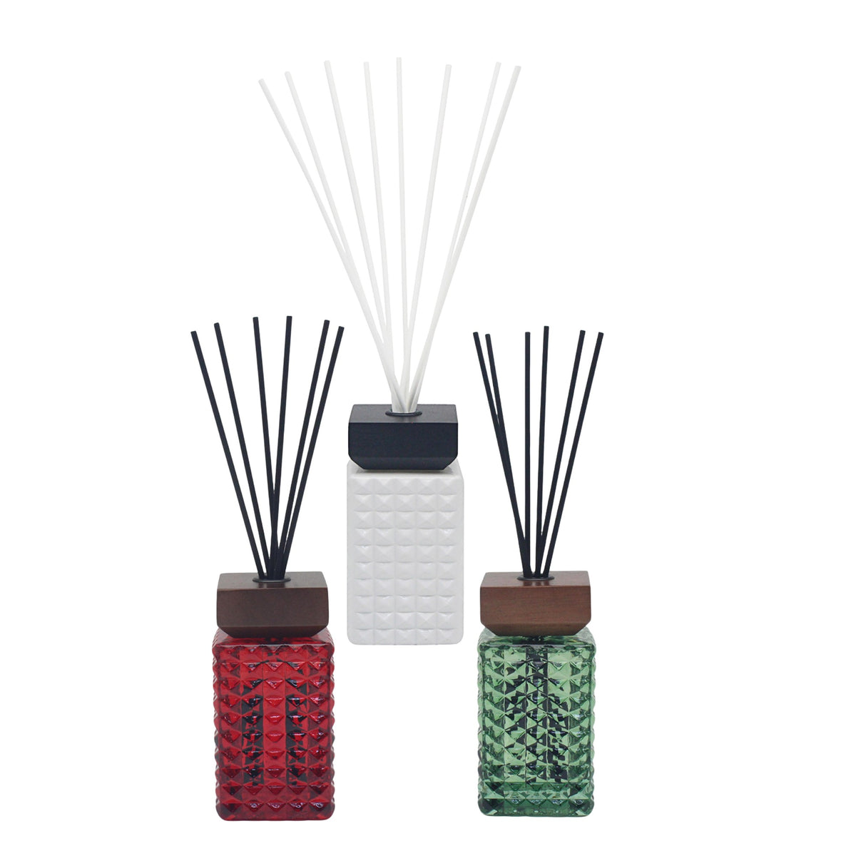 Christmas Square Cut Glass Reed Diffuser 500ml - Various Colours