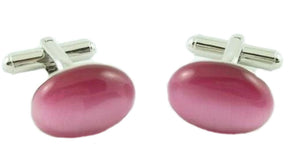 Pink Oval Dress Cufflinks