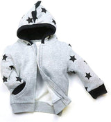 Grey Marl Star Hoodie - 0-6 Months