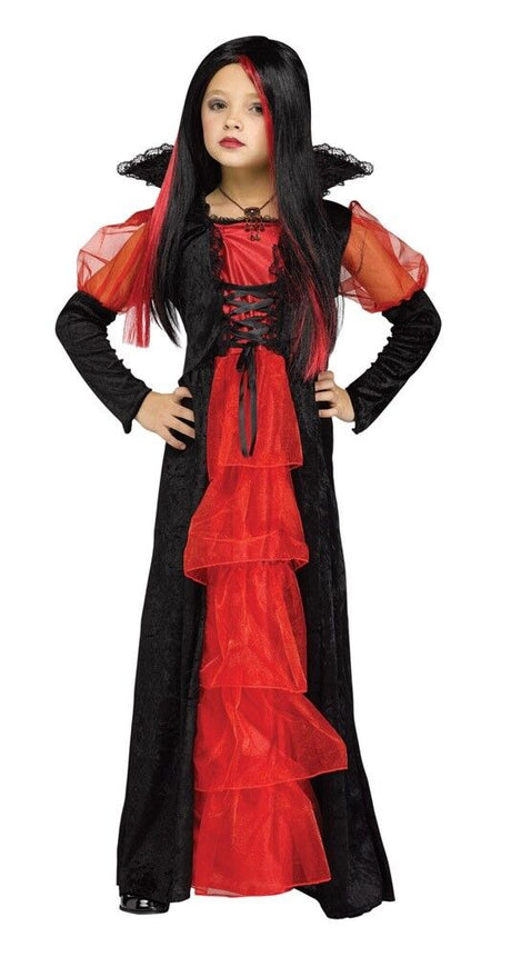 Childs Vampire Girl Halloween Fancy Dress Costume Age 8-10 Years