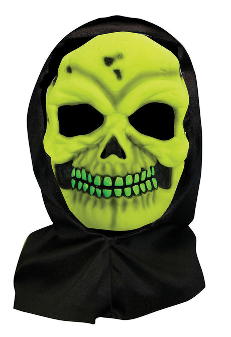 Neon Skull Overhead Rubber Hooded Halloween Fancy Dress Face Masks