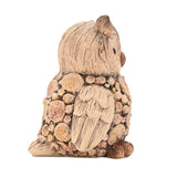 Country Living Wood Log Effect Owl Figurine