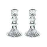 Glass Dinner Candle Holder Ribbed Design - Various Sizes	