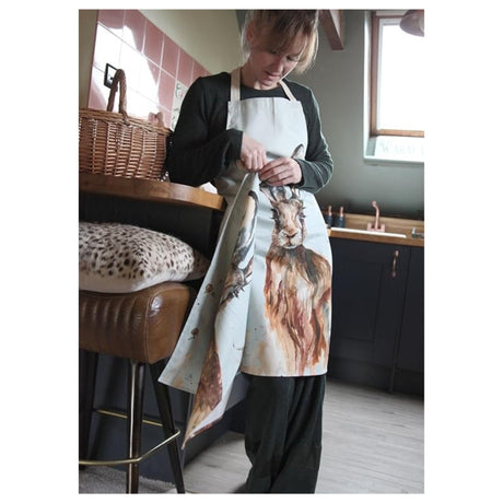 Meg Hawkins Cotton Apron & Tea Towel Set - Hare