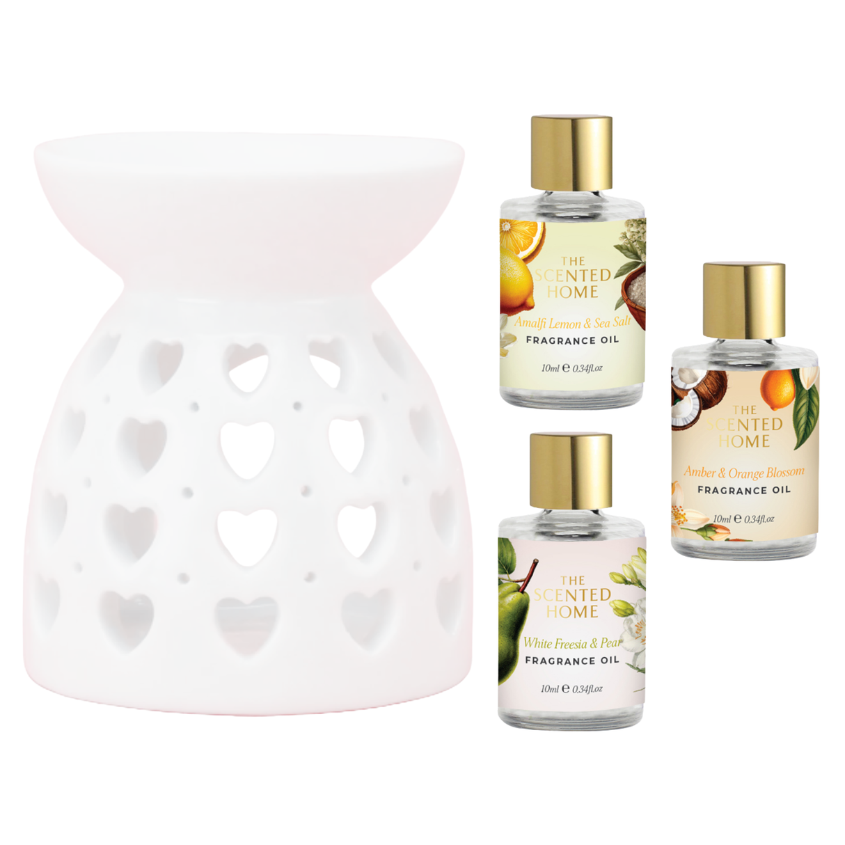 Woodside Home Living Wax Melt Burner & Fragrance Oils Gift Set - Various Designs