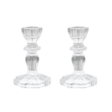Glass Dinner Candle Holder Ribbed Design - Various Sizes	