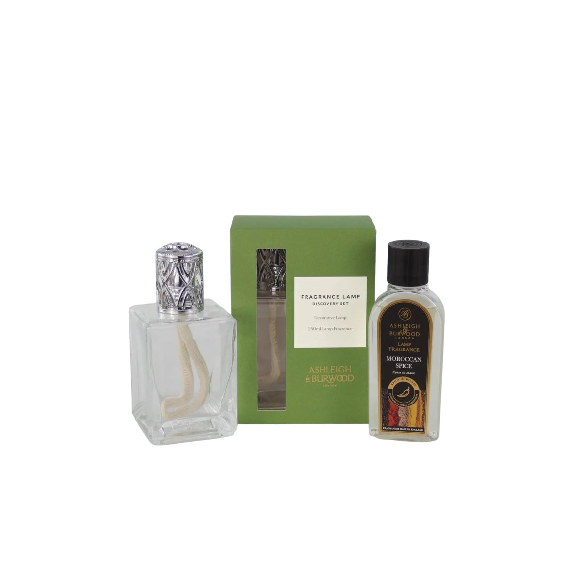 Ashleigh & Burwood Discovery Lamp Gift Set - Clear Obsidian & Moroccan Spice