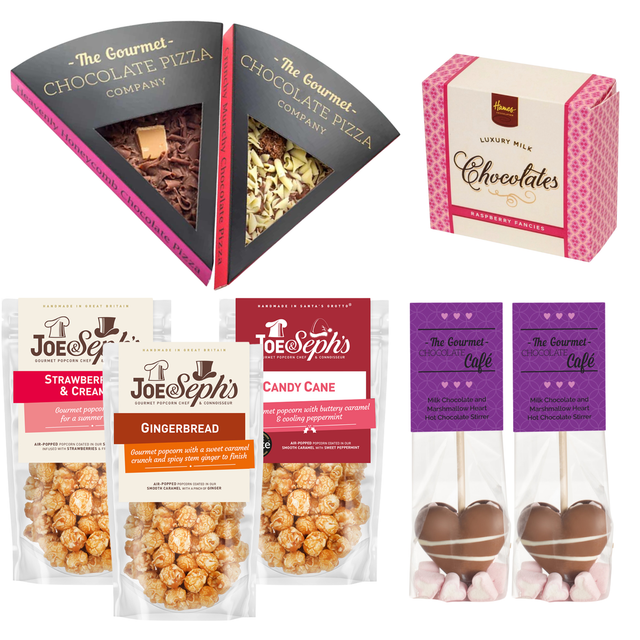 Couples Christmas Film Popcorn & Chocolate Snack Treat Box