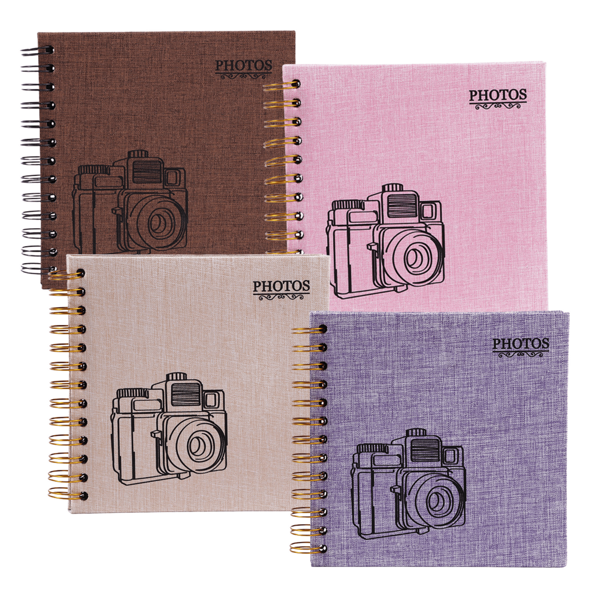 Woodside Home Living Linen Cover Photo Album 17cm x 17cm - Various Colours