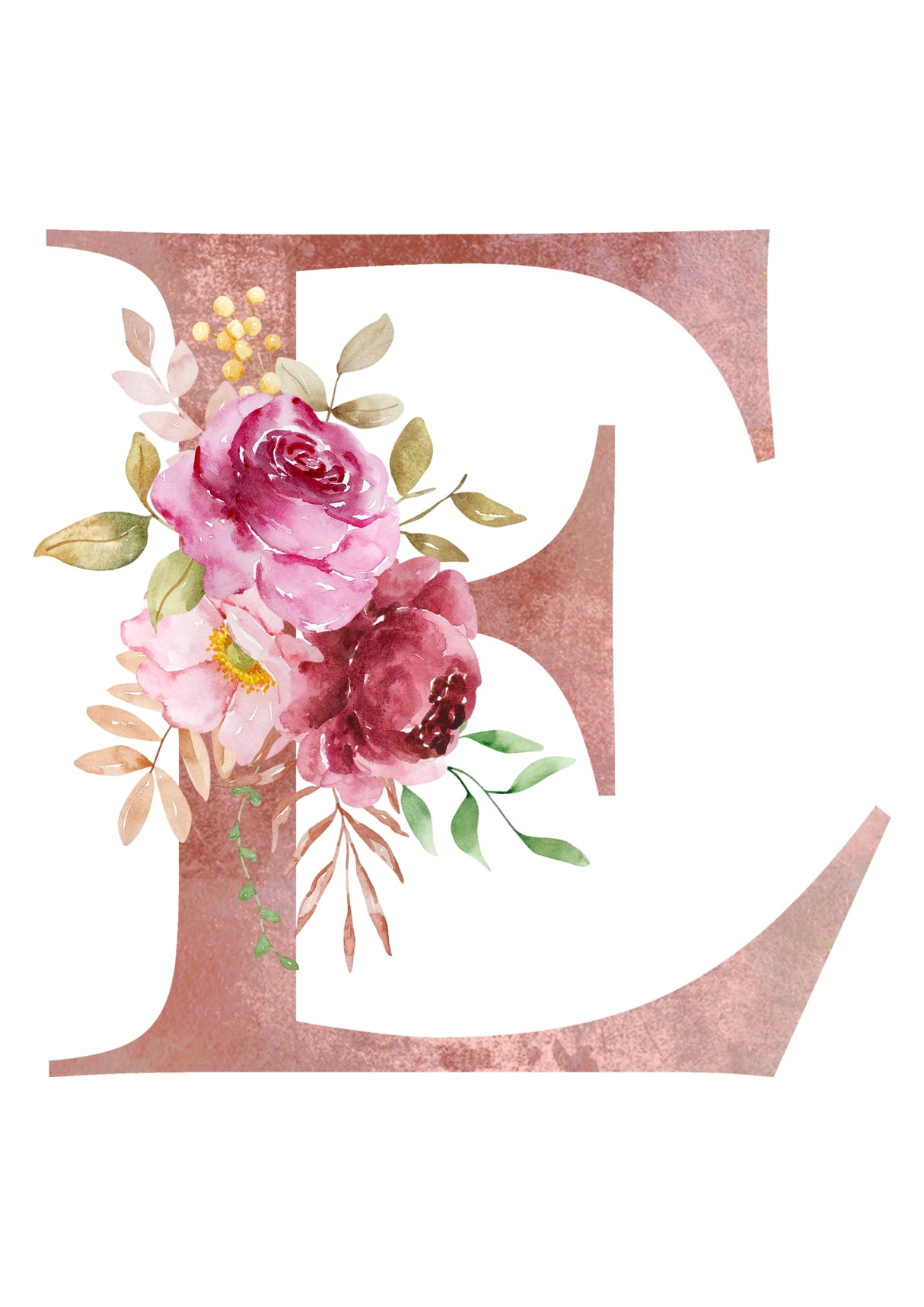 Personalised Tote Bags - Pink Floral Initial Design (A-Z)