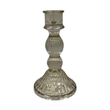 Satchville Smokey Brown Ribbed Glass Dinner Candle Holders - Various Sets