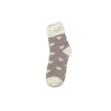 Fluffy Cosy Socks Hearts Design One Size - Various Colours