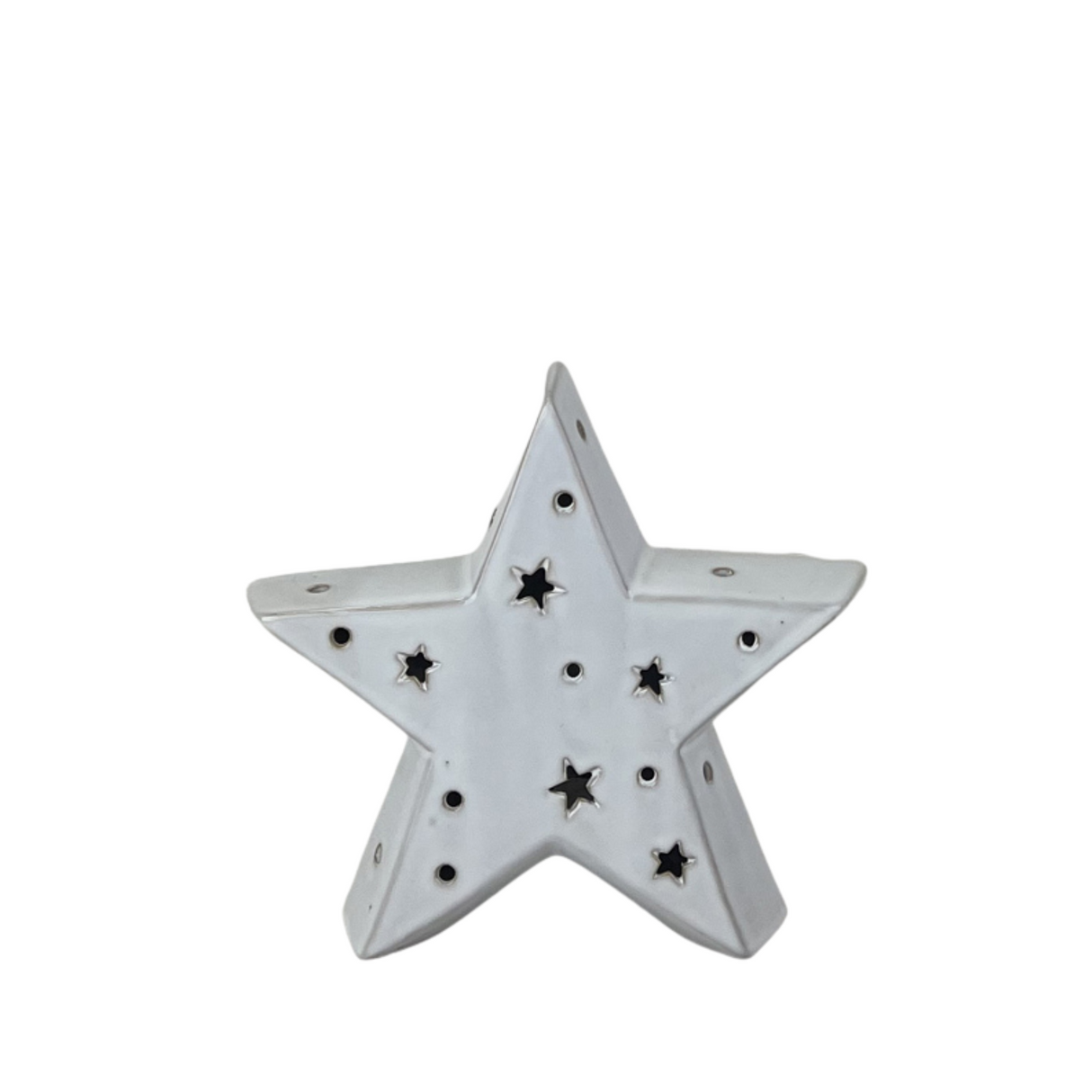 White Ceramic Star Ornaments 