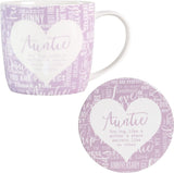 Said With Sentiment Mug & Coaster Set - Auntie