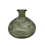 Satchville Ribbed Glass Ball Vases - Vintage Green
