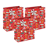 Gingerbread & Sweets Christmas Gift Bag - M Set of 3