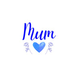 Heart & Flowers Design Mugs - Blue