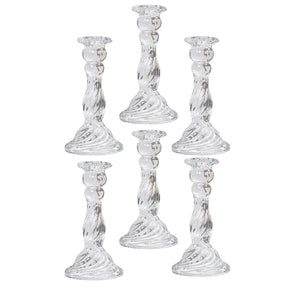Woodside Home Living Clear Swirl Glass Candle Holders - Various Sets