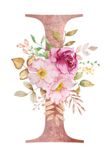 Personalised Tote Bags - Pink Floral Initial Design (A-Z)