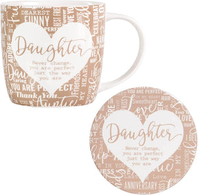 mug and coaster set daughter design