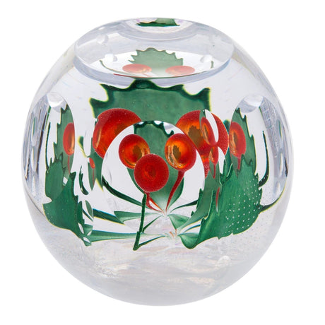 Caithness Glass Paperweight Christmas - Holly Berries