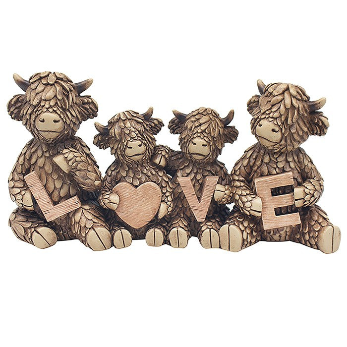Hughie Highland Cow Figurine - Love