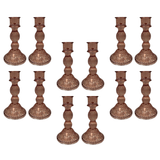 Rose Ribbed Glass Dinner Candle Holders - Various Sets