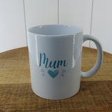 Heart & Flowers Design Mugs - Teal
