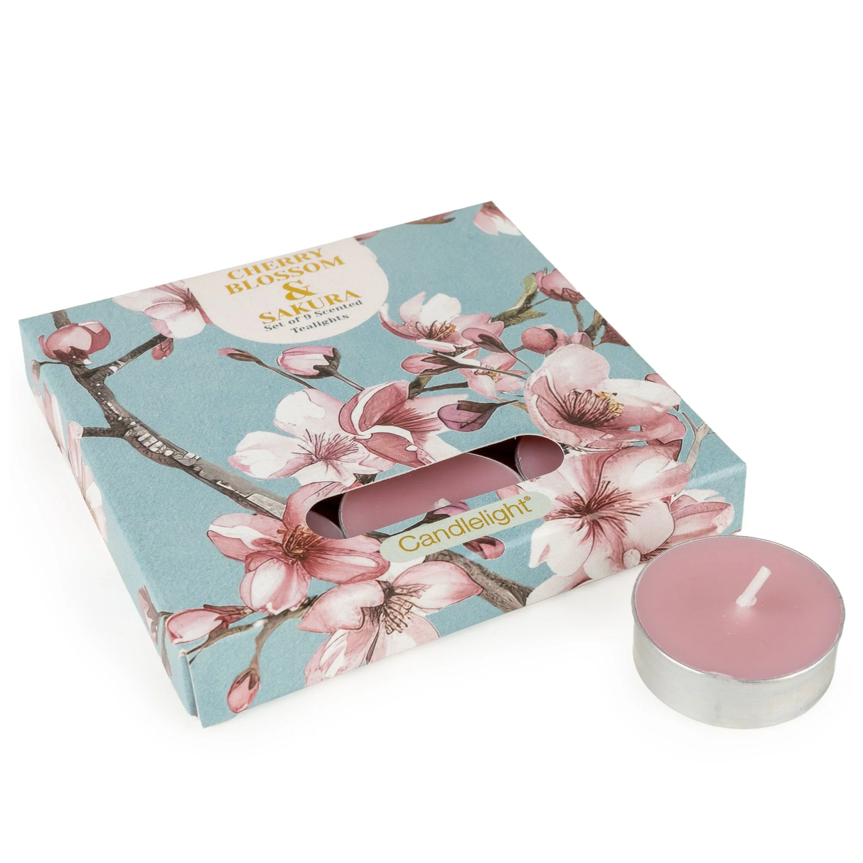 Candlelight spring summer collection tea light candles pack of 9 - Cherry Blossom & Sakura