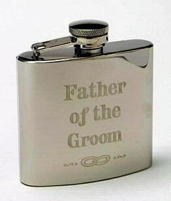 Harvey Makin 4oz Stainless Steel Hip Flask - Father of the Groom
