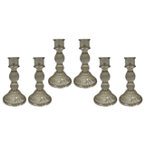 Satchville Smokey Brown Ribbed Glass Dinner Candle Holders - Various Sets