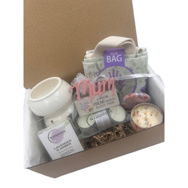 Mum - Lavender Home Fragrance Candle & Wax Burner Treat Box Hamper 