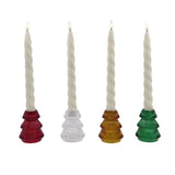 Small Christmas Tree Candle Holders - Various Colours
