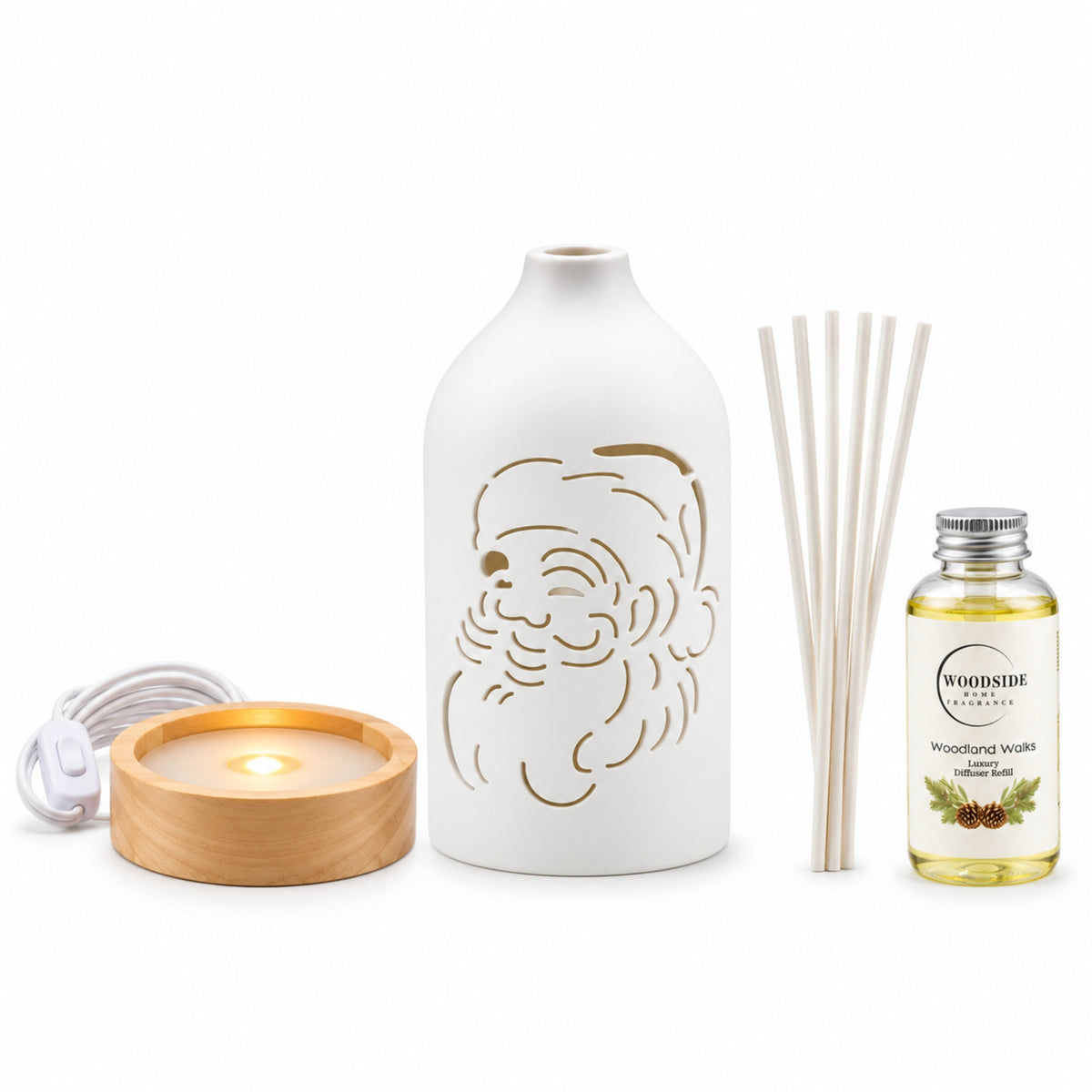 Woodside Home Living Christmas LED Ceramic Diffuser - Santa