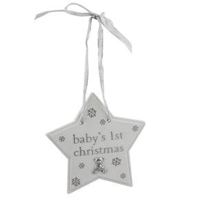 Bambino Christmas Tree Hanging Decoration - Baby's 1st Christmas Star
