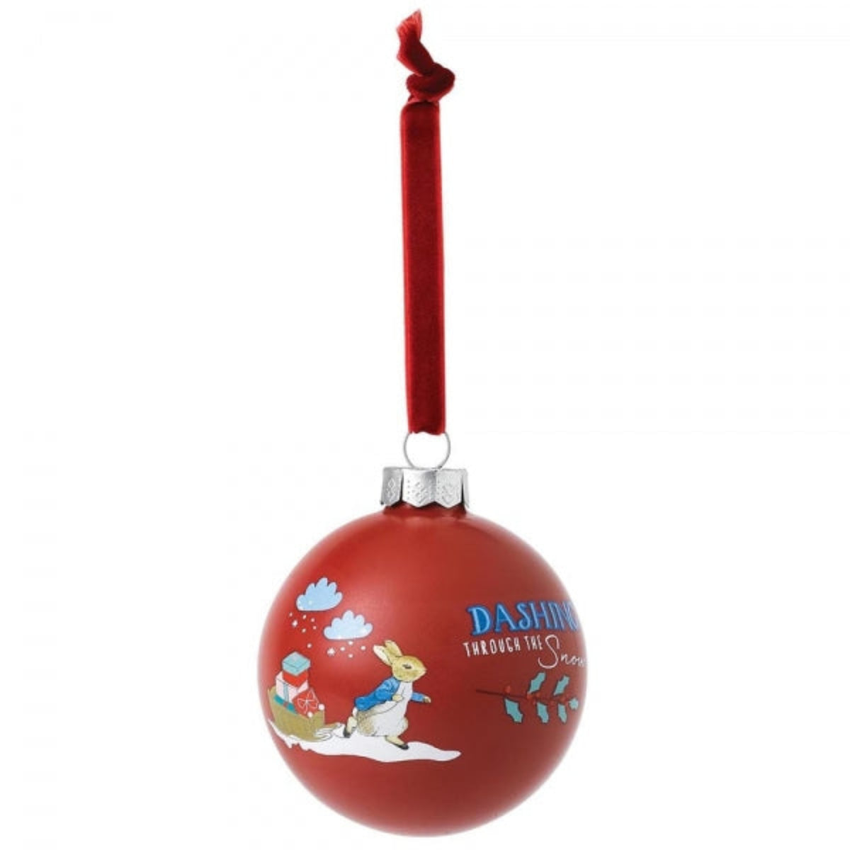 Beatrix Potter Peter Rabbit Christmas Bauble - Dashing Through The Snow