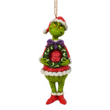 The Grinch by Jim Shore Hanging Ornament - Grinch with Wreath